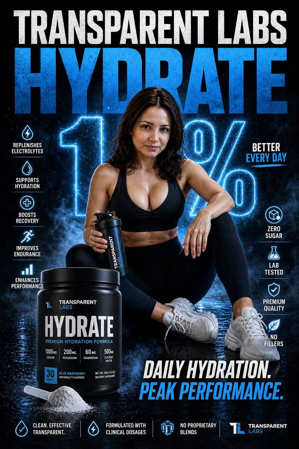 Transparent Labs Hydrate 健身补剂广告活动