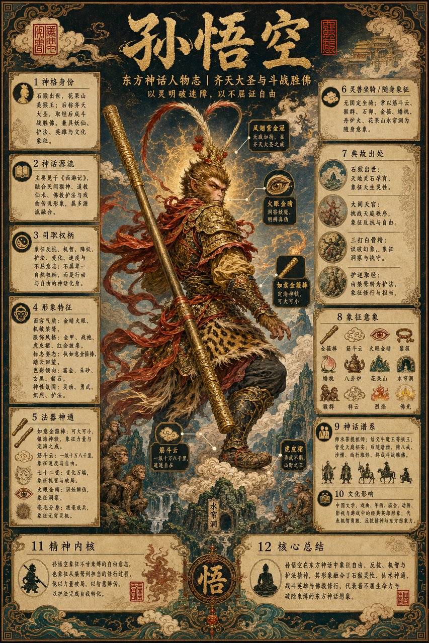 东方神话人物志百科海报